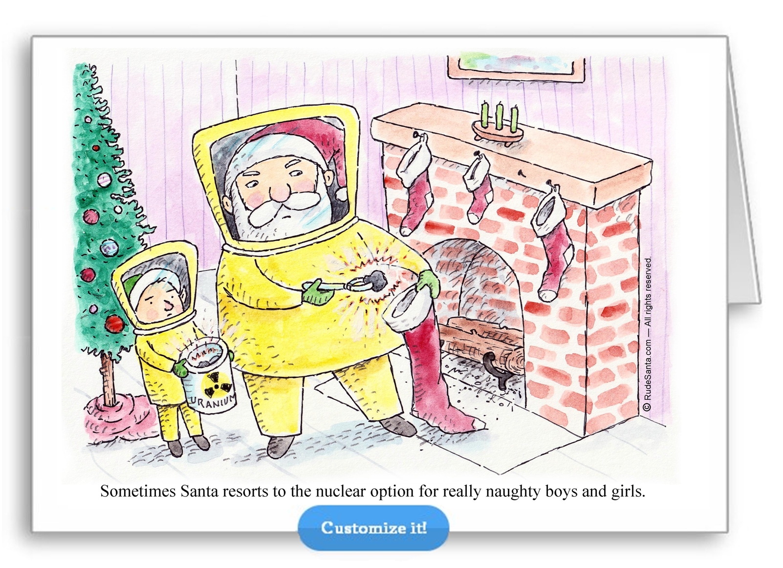 Santa's Nuclear Option for Bad boys and Girls Card