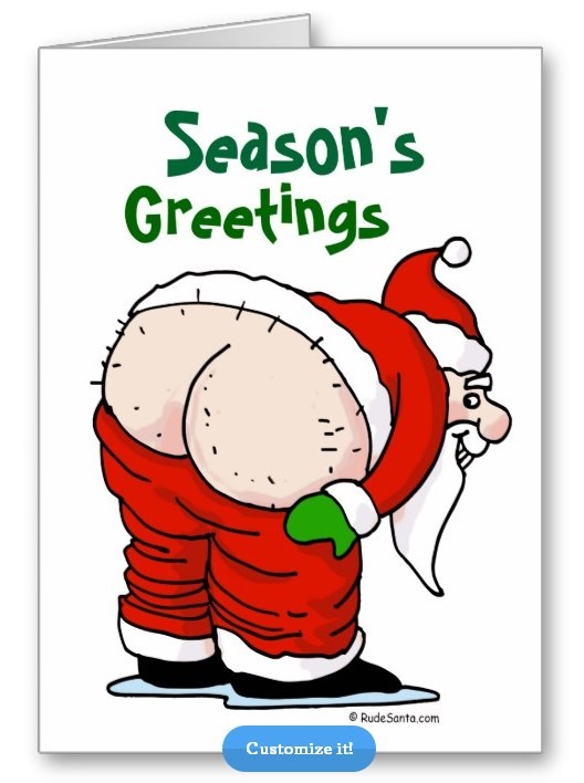 Rude Santa Christmas Card.